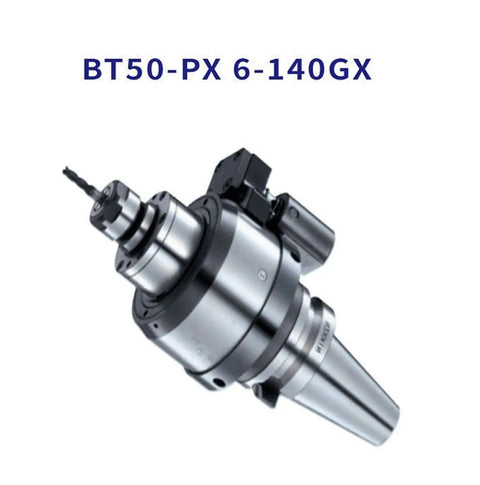 BT50-PX spindle speed increaser used in CNC tool holder setups for efficient milling and heavy metal cuts.