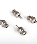 Stainless Steel Thermal Glow Plug Replacement Set for HSP N3 15 to 28 Nitro Engines, showing four durable glow plugs.