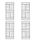 Diagrams of S-Series Knotty Pine Wood Sliding Barn Door With Hardware Kit, Handmade In USA, Multi Color Finish in various widths.