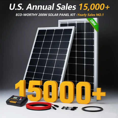 200W 12V 24V Solar Panel Kit With 30A PWM Charge Controller For RVs Campers Boats And Off Grid Power Supply displayed with cables
