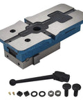 3 X 2.95 Inch Precision Milling Vise Without Base For CNC Machines No Base Needed Built Tough Locking Clamp Vise For Milling, top view with handle and hardware