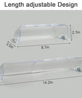 Adjustable Magnetic Vent Deflectors for Home Vents 8 to 14 Inches, showing dimensions and adjustable length for better airflow control.