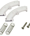 Outdoor Post Top Fitter Hardware Kit With Clear Wing Clamps Replacement Pack Includes 2 Clamps, 2 Springs, And 2 Screws For A Fast Low Cost DIY Fix When Your Wing Clip Fitters Wear Out.