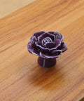 12 Pack Purple Rose Ceramic Knobs For Cabinets And Dressers Rose Flower Vintage Style Pulls With 3 Screw Sizes for decorative use
