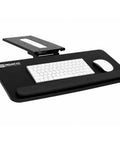 Smooth Glide Under Desk Keyboard Tray Featuring Adjustable Tilt And Height Controls 25 X 10 Inch Drawer Platform with Keyboard and Mouse
