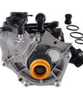 Direct Bolt In Thermostat Housing Assembly For Vw Golf Audi A3 A4 2012 To 2017, detail view showing unit with o-rings.