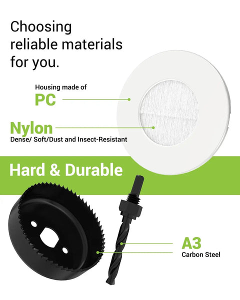 Wall Mounted TV Cable Management Kit materials PC nylon housing and A3 carbon steel drill attachment