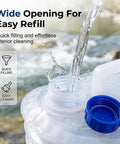 Collapsible Water Container With Spigot And Foldable Accordion Design being filled, showing leak proof faucet design.
