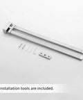Swivel Towel Bar Two Arms Wall Mount In Brushed Nickel Heavy Duty Stainless Steel Towel Hanger For Bathroom Organizer with tools