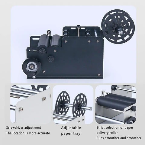 No Sweat Semi Automatic Label Applicator For Breweries And Food Shops Effortless Self Adhesive Dispenser with adjustable components.
