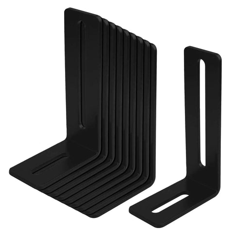 Ten Pack Four Inch Black Adjustable L Shape Corner Braces With Slot Beefy Steel Right Angle Brackets for PC Case and Wood Furniture