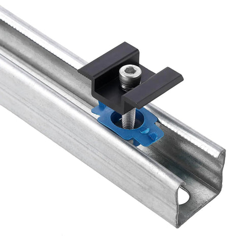 Heavy Duty Solar Panel Clamps Kit for One And Five Eighths Inch Strut Rails 10 Piece Aluminum Mounting Brackets detail