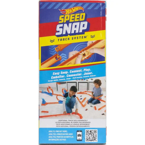 Triple Loop Track Set For Kids With 1 To 64 Scale Vehicle box showing kids playing with tracks