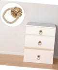 Drawer with Rustic Rope Drawer Pull Handle In Black Metal For Cabinets And Dressers, Twisted Jute Rope Cupboard Ring Knob