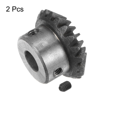 Bevel Gear Set 2 Pack 1M 20 Teeth 10mm Shaft Hole 1 To 1 Ratio 1.5 Module 90 Degree Steering Gear Made From 45 Steel
