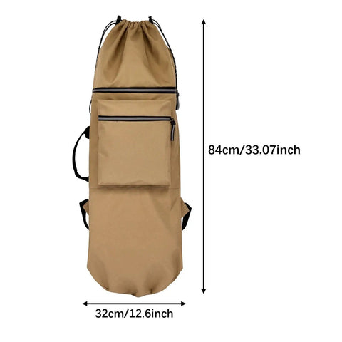 Ride-Ready Skateboard Backpack For Longboards And Electric Boards, Durable Carry Case With Adjustable Shoulder Straps And Handle