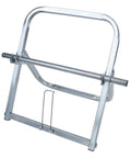 Heavy Duty Steel Cable Reel Dispenser Rack Delivers Tangle Free Cord Management With Smooth Rolling Base steel frame side view