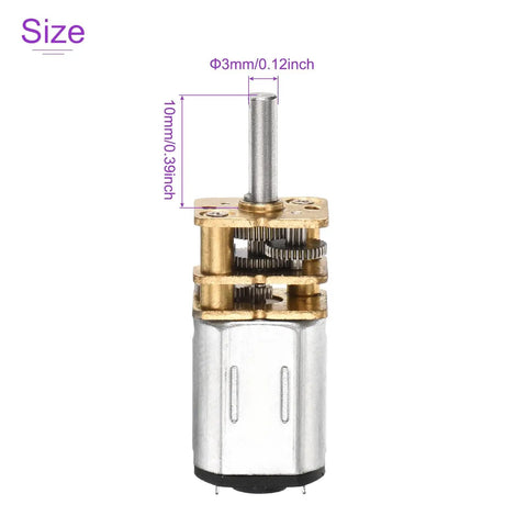 12V 300RPM Micro DC Gearbox Motor With One Hundred To One Gear Reduction 10mm Output Shaft Metal Housing dimensions