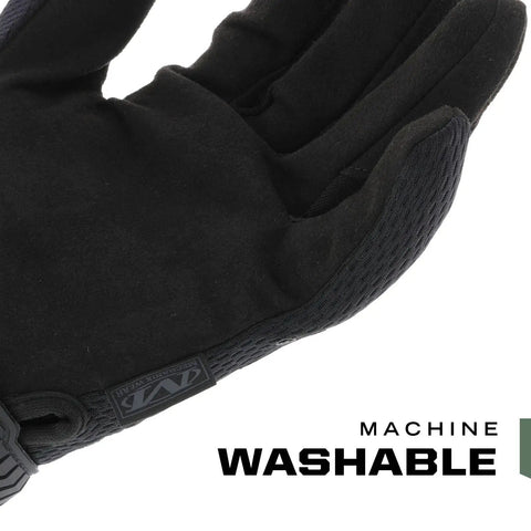 Close-up of Covert Tactical Work Gloves With Secure Fit And Flexible Grip For Multi Purpose Use, showing touchscreen fingertips