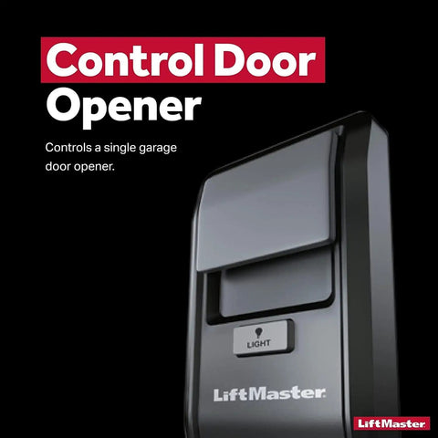 Multi-Function Garage Door Opener Control Panel with Yellow Learn Button, Easy Push Button Activation, black finish