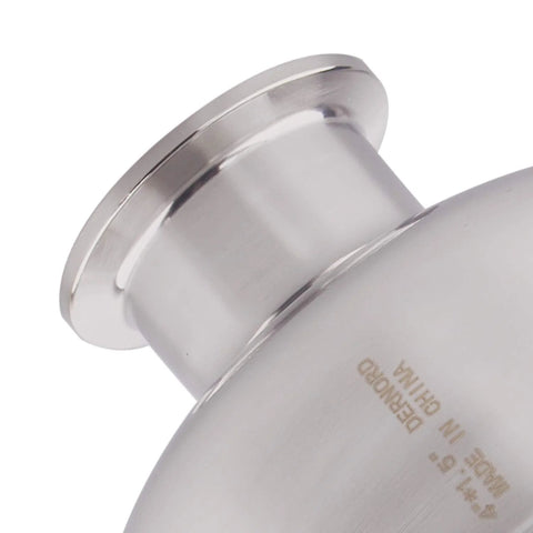 DERNORD tri-clamp reducer, stainless steel 304, 4 in x 1.5 in, close-up view
