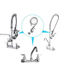 Commercial Sink Sprayer With 45 Inch Flexible Stainless Steel Hose And 1.42 GPM Pre Rinse Valve Ergonomic Handle Kit