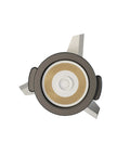 Top view of Commercial Food Processor Blade Assembly OEM Replacement Part with durable steel blades for heavy duty kitchen use