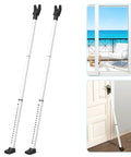 Upgraded 2 In 1 Door And Sliding Window Security Bar Adjustable Heavy Duty Jammer For Apartment Home And Hotel Rooms Travel Ready Fits 18 To 44 Inches Lightweight 2.2 Pound Design Includes 2 Pack White