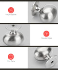 5 Pack Brushed Nickel Cabinet Knobs 1.31 Inch Oval Drawer Handles Screws Included Heavy Duty Modern Kitchen Cabinet Hardware For Cupboard Dresser Closet Durable Aluminum Design, rounded edge close-up