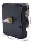 12888 Clock Replacement Movements No-Hassle Easy Installation Swing Mute Movement detailed view with dimensions