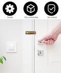 Image of Heavy Duty Stainless Steel Rust Resistant Snap Lock For Door Gate Garage And Shed With Padlock Hole installed on a door.