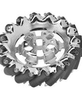 6 Inch Mecanum Wheel For Robots With 16 TPU Rubber Rollers, Heavy Duty Metal Construction, 45 Degree Omnidirectional Drive