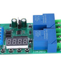 Beefy 30A 12V Multi Function Motor Controller With Metal Housing For Robotics And Automation Six Modes Low Standby Current About Seven Milliamp Custom Delay Settings High Reliability Easy Integration For DIY Projects, PCB with dual relays and display