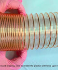 Battle Tested Flexible Vacuum Hose Heavy Duty Pu Dust Collection Tubing Woven With Steel Wire for Table Saw, shown in hand.