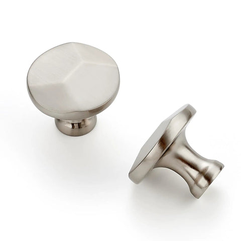 Brushed Nickel Round Cabinet Knobs Featuring Solid Zinc Construction And Easy Grip Design, 15 Pack Of Hella Durable Drawer Pulls for kitchen upgrades.