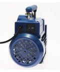 Pro Shop Heavy Duty Single Stage Rotary Vane Vacuum Pump For Home AC HVAC Setup rear view with on/off switch and vent.
