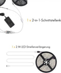 53-Piece LED Strip Connector Kit For 8mm 3528 2835 RGB Rope Lights, 2-in-1 distributor, and LED strip extension cables