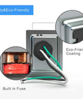 16V 30VA Hardwired Doorbell Transformer for your home setup with built-in fuse and eco-friendly coating, features wiring details