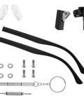 Hella Sturdy Universal Glasses Arm Replacement Kit For Sweet Eyeglasses Legs Swap Including Screws Washers Nose Pads And Mini Screwdriver.