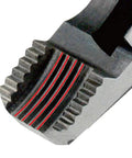 Close-up of non-slip jaws from 3-Piece Screw Extractor Pliers Set With 8-Inch Lineman, 7-Inch Long Nose, And 6.25-Inch Combination Pliers