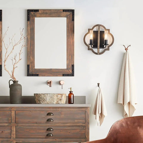 Dope Wood Wall Sconce Set Retro Industrial Rectangle Bedside Lamp Plug In With Switch Black Finish 2 Pack For Bedroom Hallway Entryway Dining Room Corded Lighting