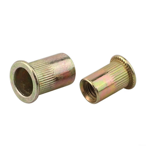 Top Tier 150 Pc Rivet Nut Assortment Kit featuring Zinc Plated Carbon Steel Threaded Insert Nuts For Heavy Duty Automotive Sheet Metal Repair And Fabrication Projects With M3-10 Sizes Perfect For Pros And DIYers Alike To Get The Job Done Right. zinc plated carbon steel rivet nuts