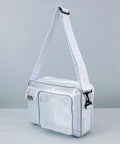 No Sweat Top Tier Cleanroom Tool Bag Crossbody Bag Solid Gear Holder For Tech Crews And Site Pros With Quick Snap Access And Tough PVC Craftsmanship Right On The Go, clear PVC, stylish design, side view.