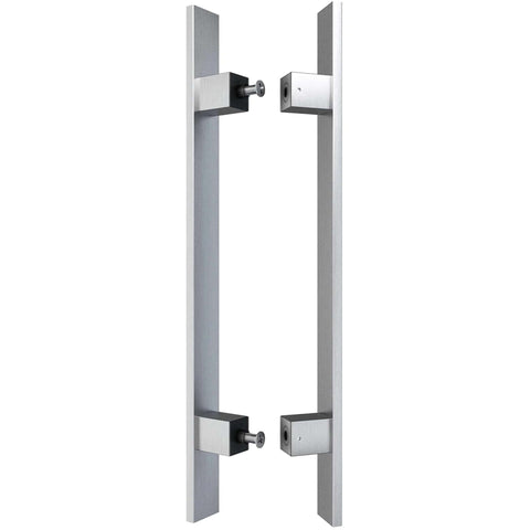36 Inch Barn Door Push Pull Handle Heavy Duty Grade 304 Stainless Steel Brushed Finish Square Commercial Door Pull Set