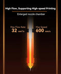 Enlarged nozzle chamber of Unicorn K1 Series Ceramic Hotend Upgrade Kit with 32mm³/s flow rate and 600mm/s speed.