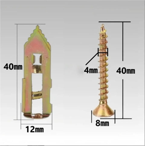 Self Drilling Drywall Anchors Kit With 400Pcs For Sheetrock Gypsum Board And Hollow Walls, 40mm anchor and 4mm screw
