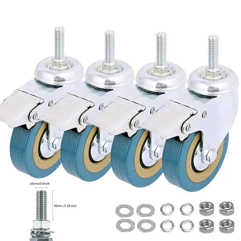 3 Inch Swivel Caster Wheels Pack Of 4 Lockable Threaded Stem M10 Non Marking Polyurethane Heavy Duty Workhorse Cart Casters For Workbenches And Tool Boxes 360 Degree Rotation with steel core and lockable design.
