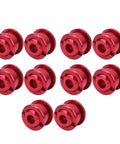 M8 Aluminum Chainring Bolts, 10 Pieces, Ultra Lightweight Single Speed Crankset Fasteners For Mountain And Road Bikes, Durable Alloy, Red