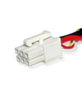 Beefy 12V Feedback Water Resistant Linear Actuator connector side view with wiring for marine and automotive use
