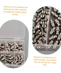 Grease Fitting Kit With Straight Nozzles Nickel Coated Zerk Fittings Assortment For Bearings And Components Easy Install Durable